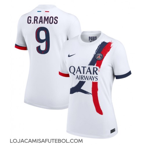 Camisa de Futebol Paris Saint-Germain Goncalo Ramos #9 Equipamento Secundário Mulheres 2024-25 Manga Curta